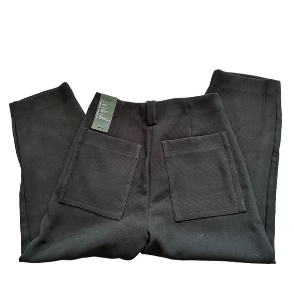 NWT Frank & Oak The Alice Straight Leg Trousers Utility Pockets Black Size 4 - Picture 5 of 10